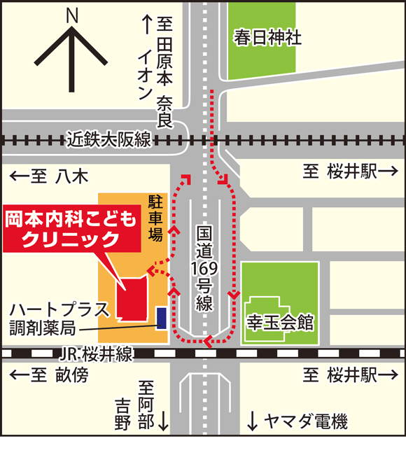 岡本内科地図